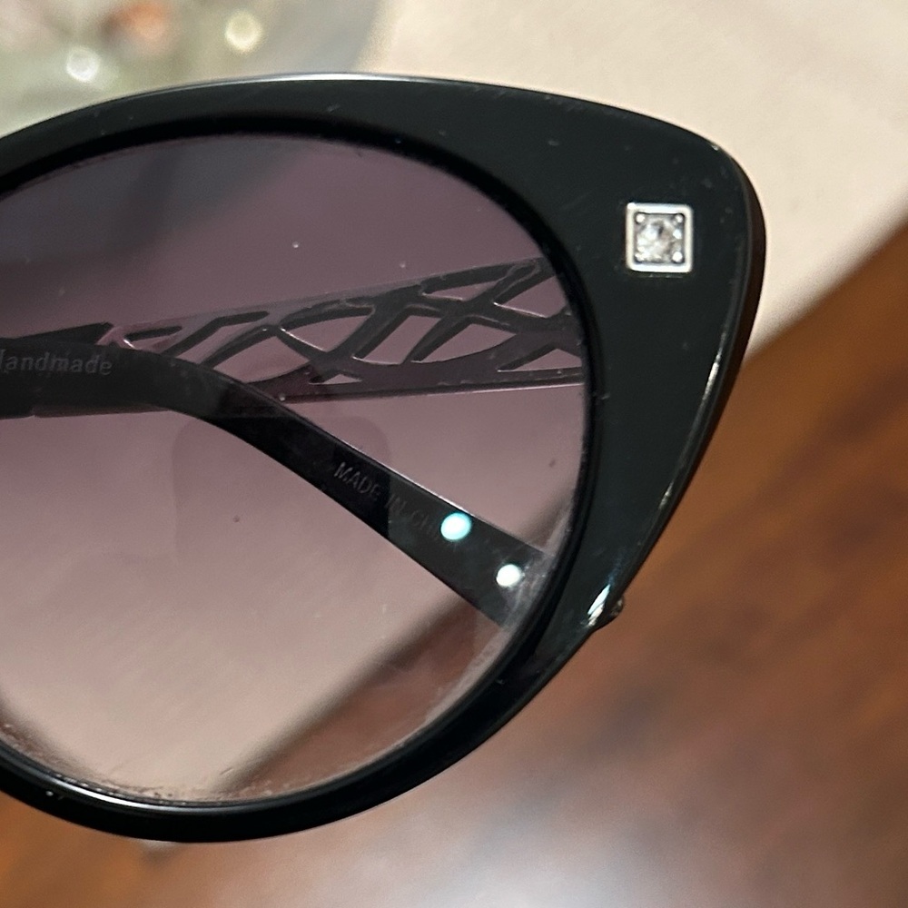 Brighton Glossy Black Cat-Eye Sunglasses - Picture 5 of 12